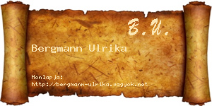 Bergmann Ulrika névjegykártya